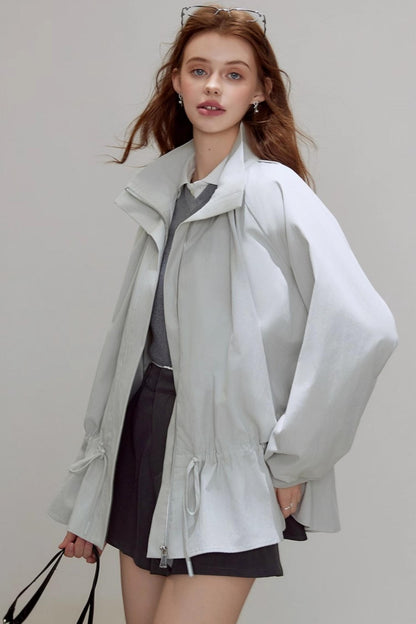 Autumn Draped Silhouette Trench Coat