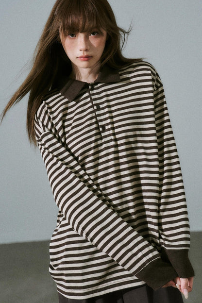 Chocolate Brown Striped Top