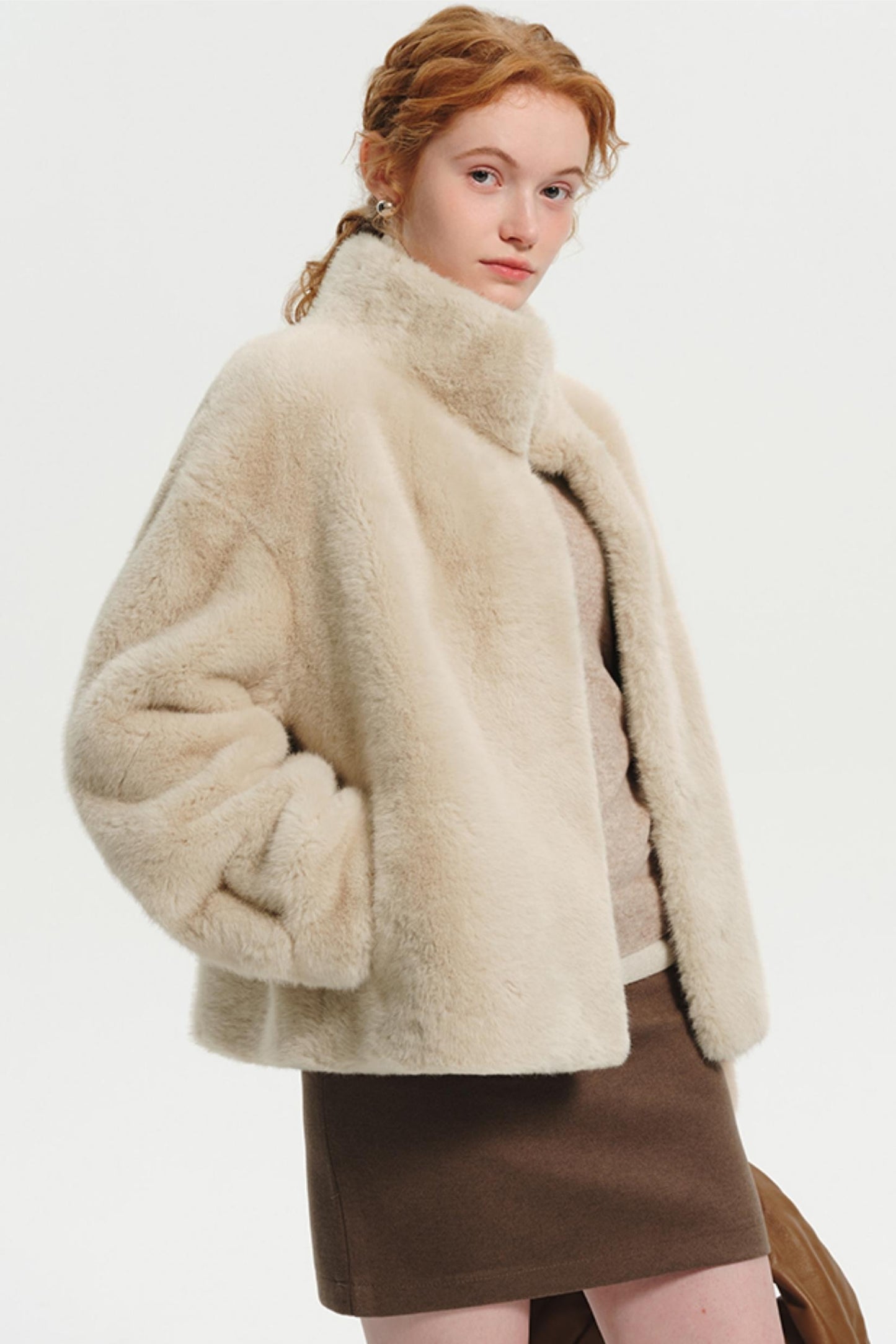 Multicolor Imitation Mink Fur Short Jacket