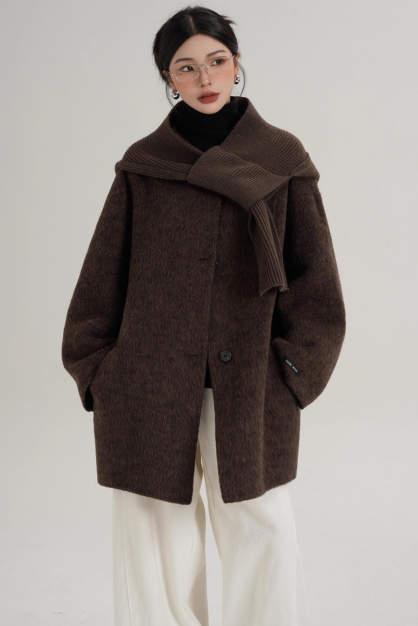 Elegant Chestnut Wool Coat
