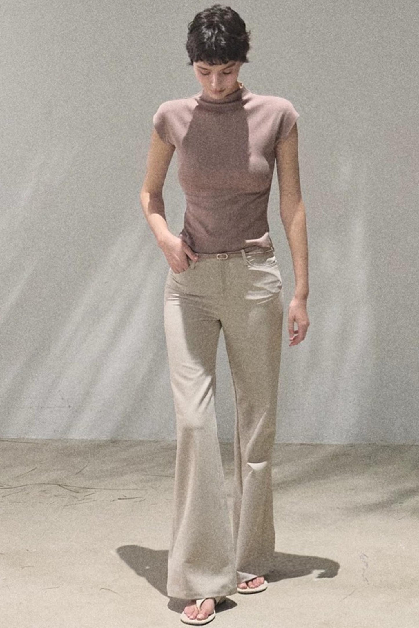 Ensemble pantalon évasé drapé en lyocell
