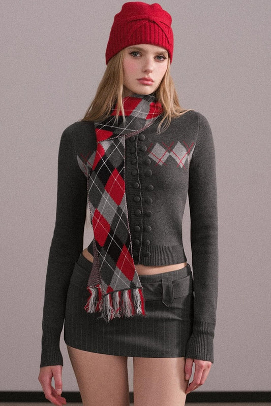 Slim-Fit Quilted Knit Sweater Set