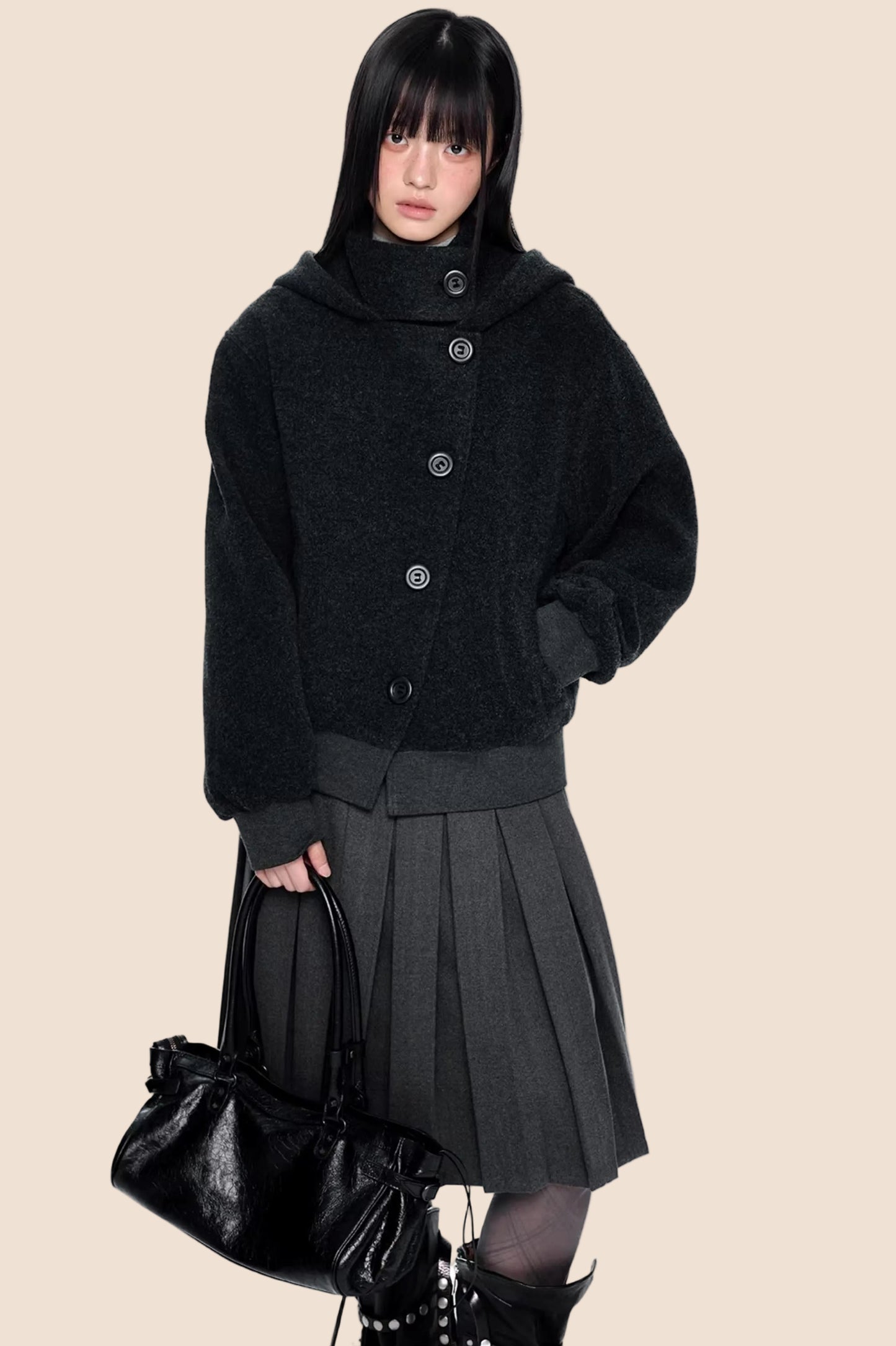 Vintage Woolen Hooded Jacket