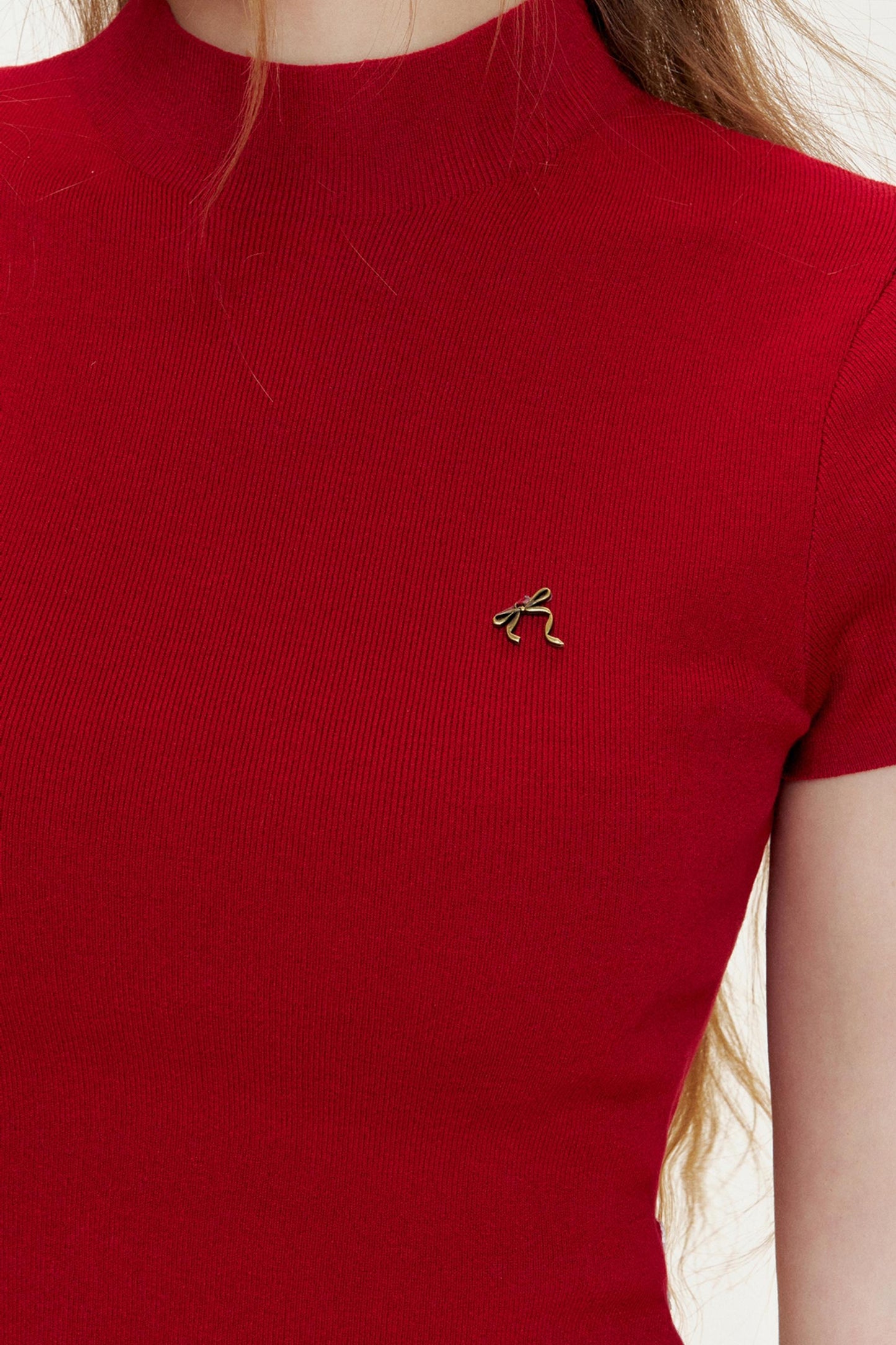 Slim-Fit Knitted Short-Sleeved T-Shirt