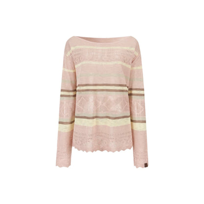 Color-Blocked Striped Knit Blouse