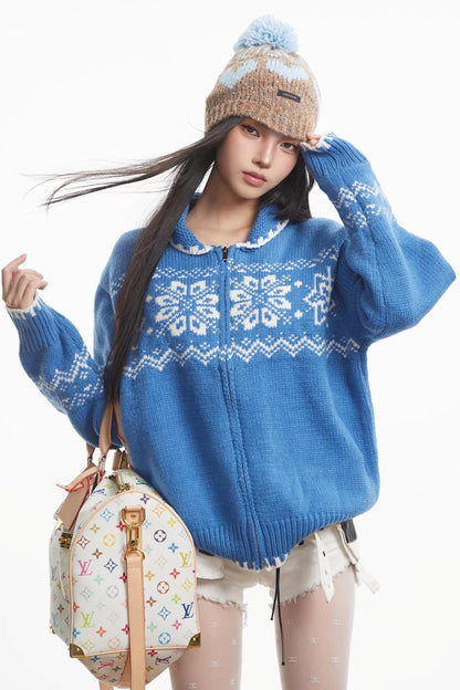 Fair Isle Snowflake Knitted Sweater