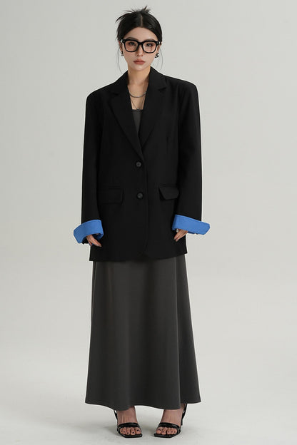 Blazer à lacets de design tempérament 