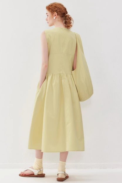 Slimming Yellow Tank Dress