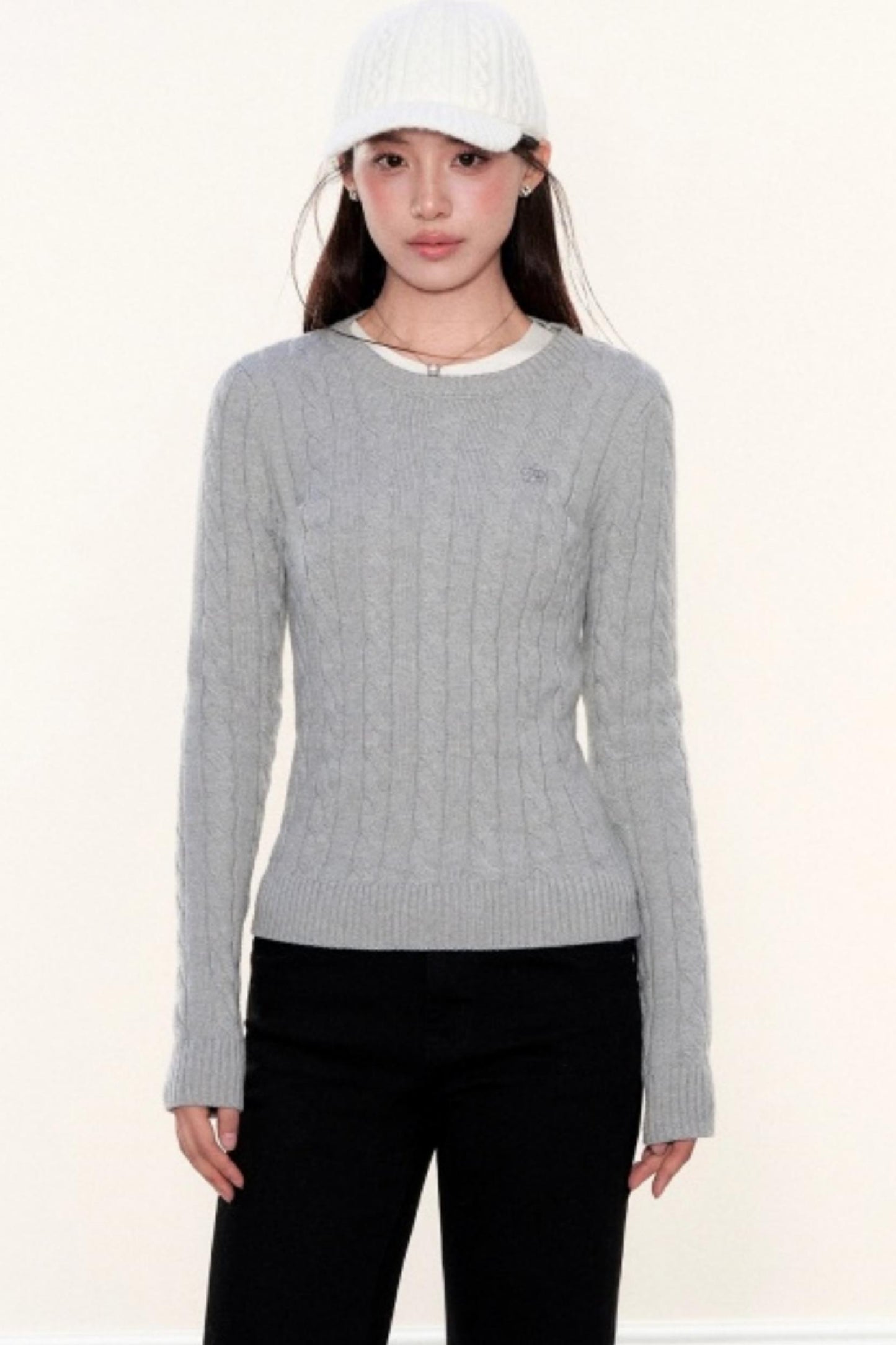 Cable Knit Retro Baseball Cap