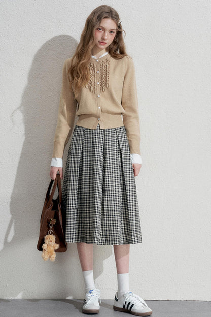 Autumn A-Line Plaid Skirt