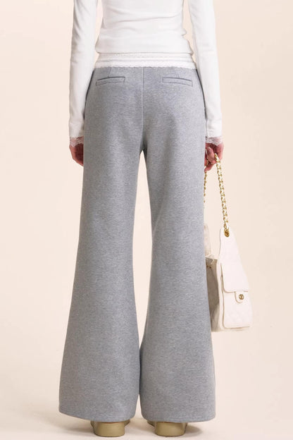 Cashmere Velvet Lace Flared Pants