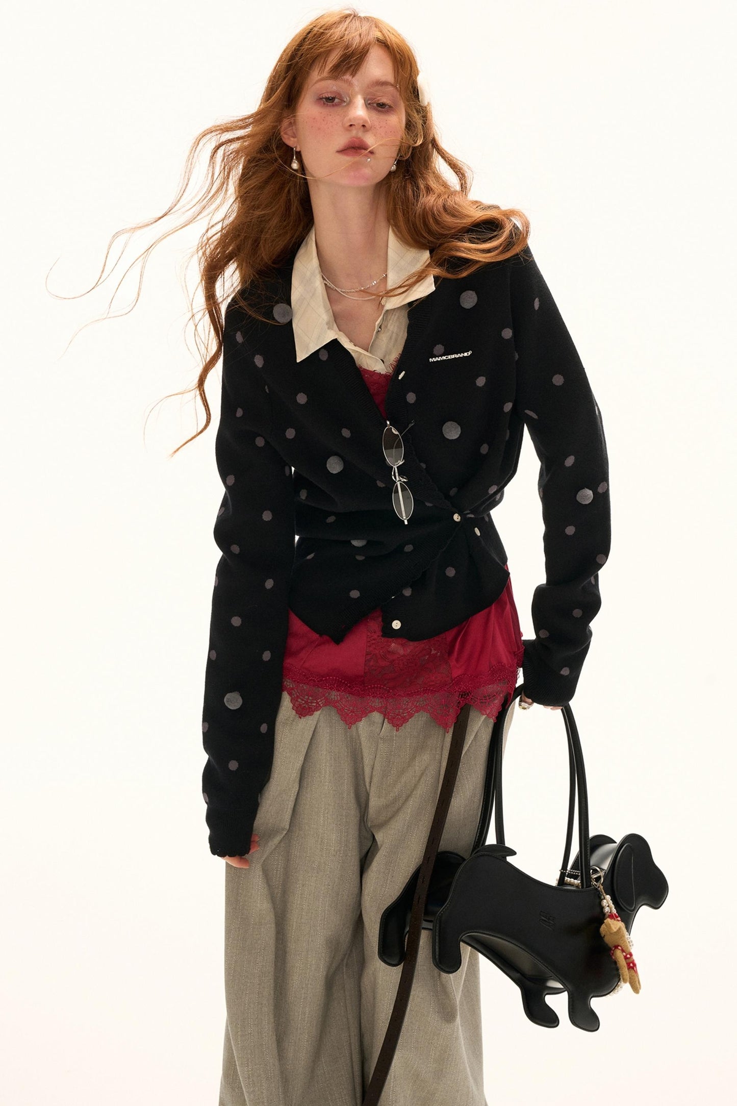Polka Dot Waist Cardigan
