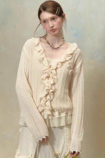 Floral Ruffle Cardigan
