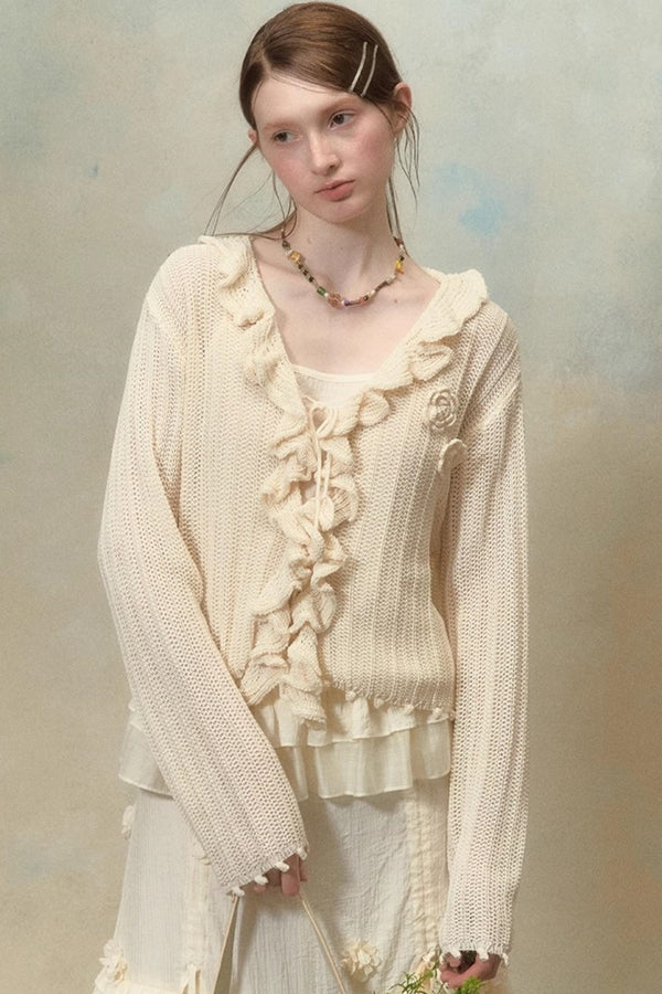 Floral Ruffle Cardigan