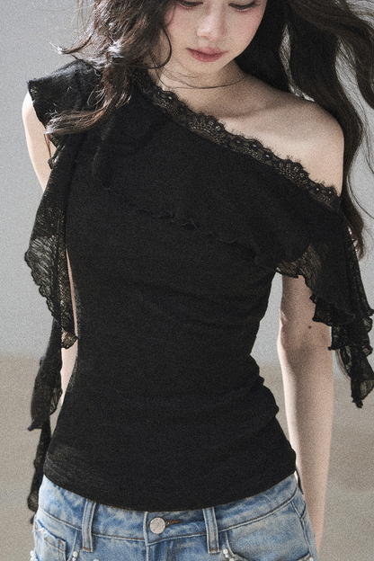Before the Sunset Lace Off-Shoulder Top