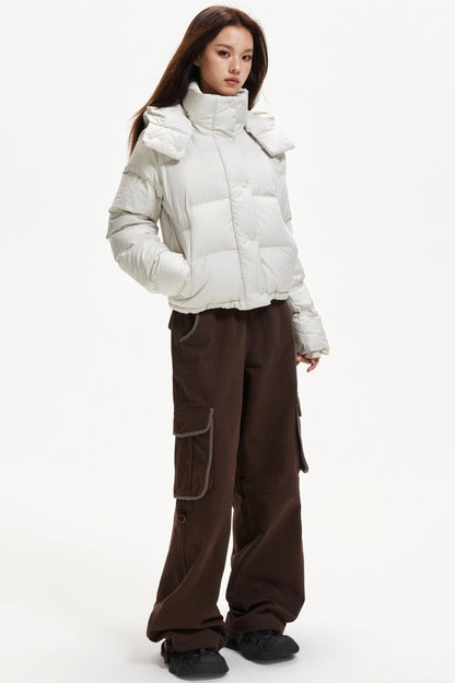 Hooded White Duck Down Jacket