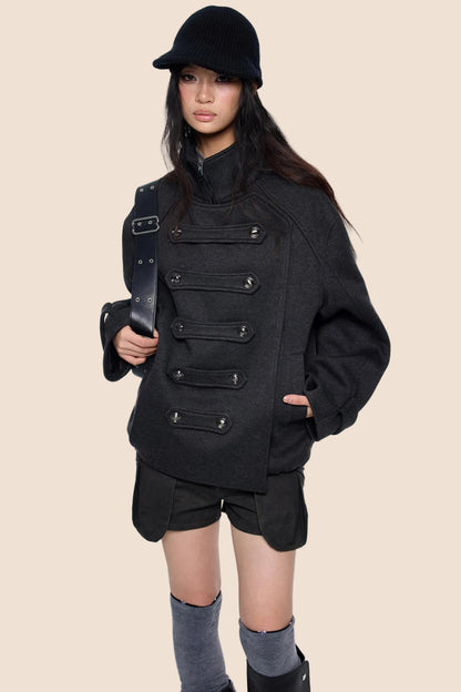 Silhouette Pleated Wool Coat