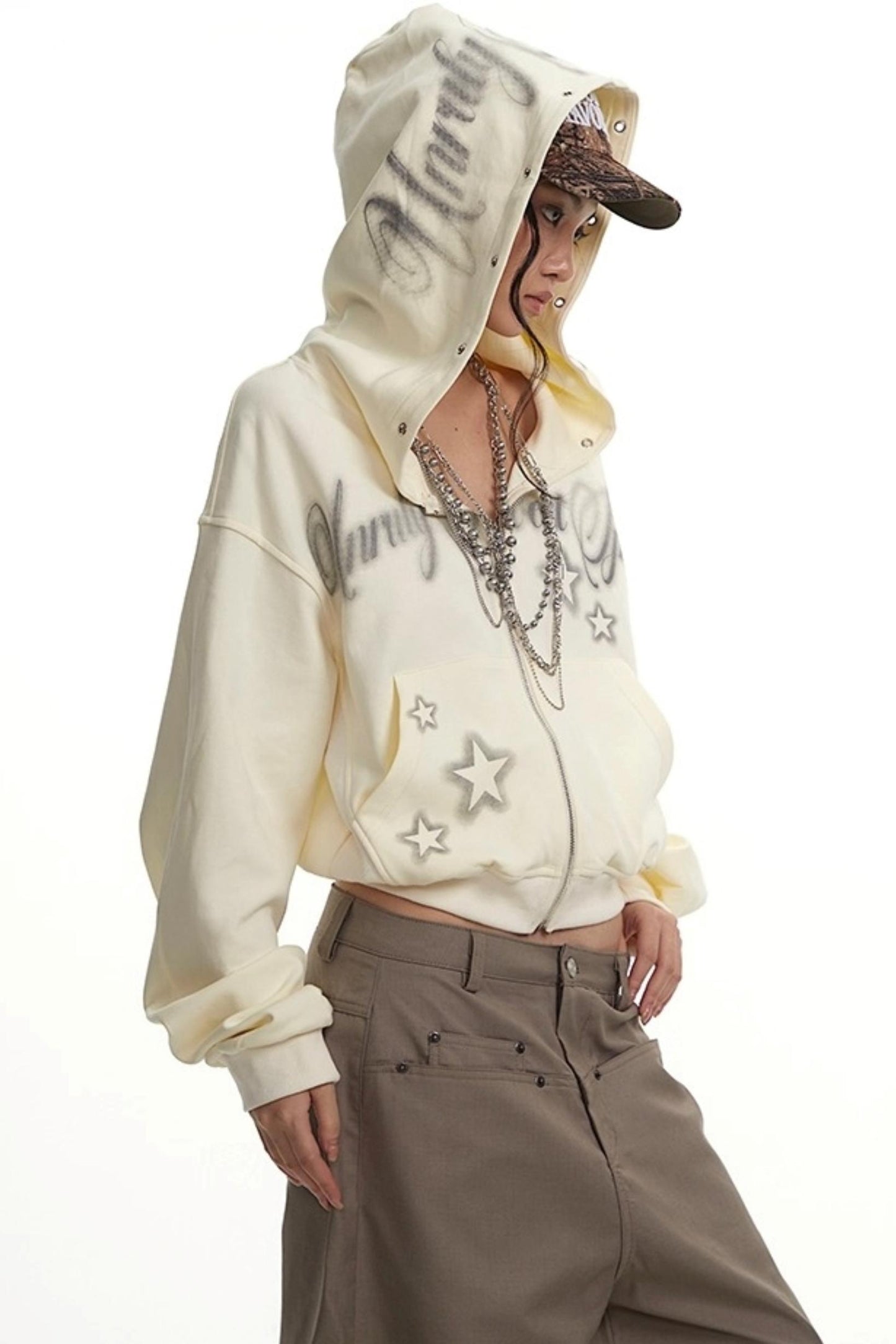 Lazy Zipper Hooded Jacket