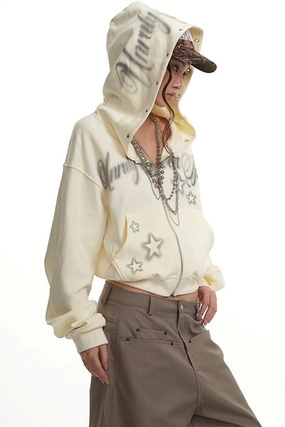 Lazy Zipper Hooded Jacket