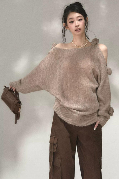 Asymmetrical Wool Mohair Knit Top