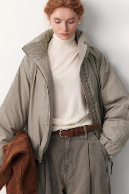 Floral Pleated Down Jacket