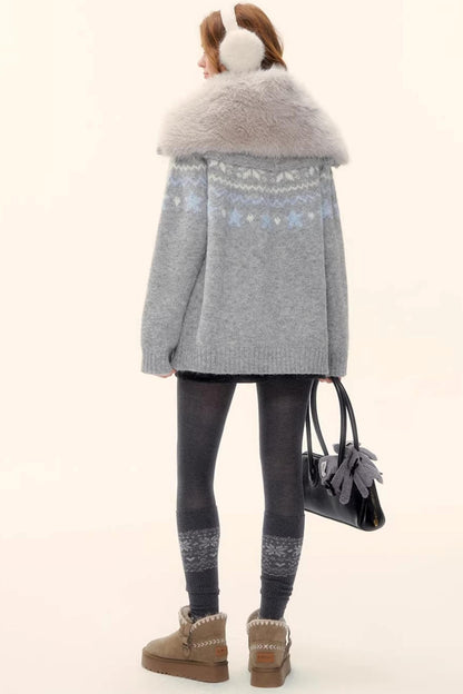 Wool Blend Fair Isle Jacket