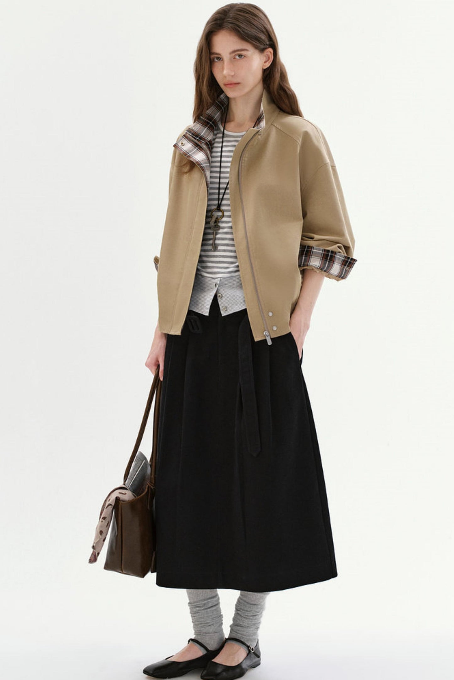 Retro-Kurzjacke mit Karomuster