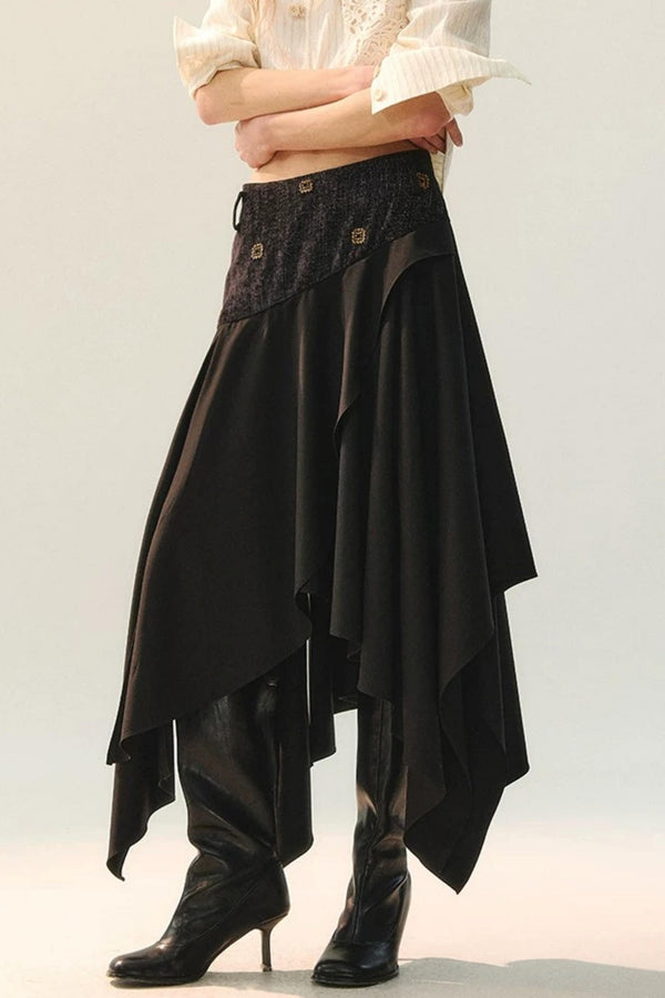 Conjunto retro de chaleco y falda con cuentas