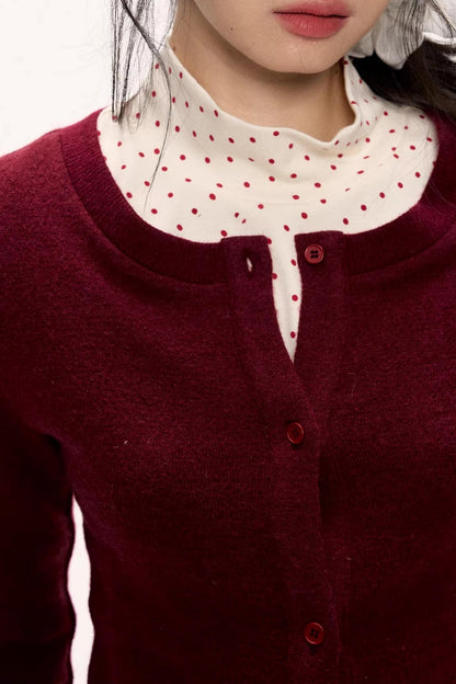 Warm Red Knit Cardigan
