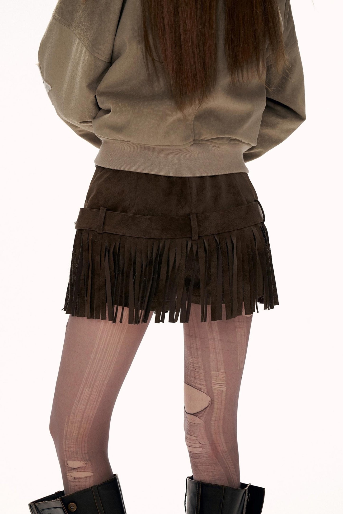 Suede Fringe Tassel Shorts