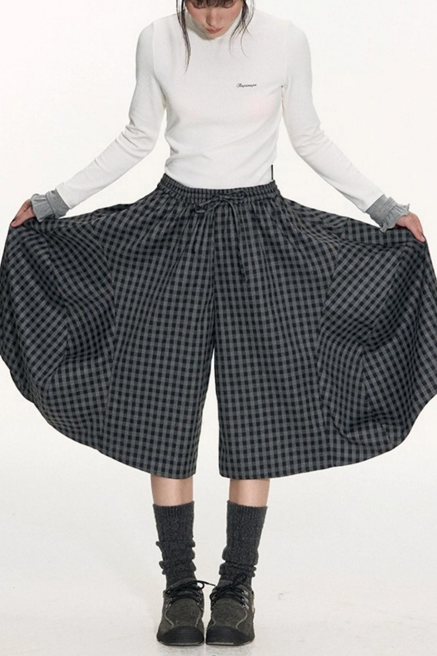 Original Cocoon Plaid Culottes Pants