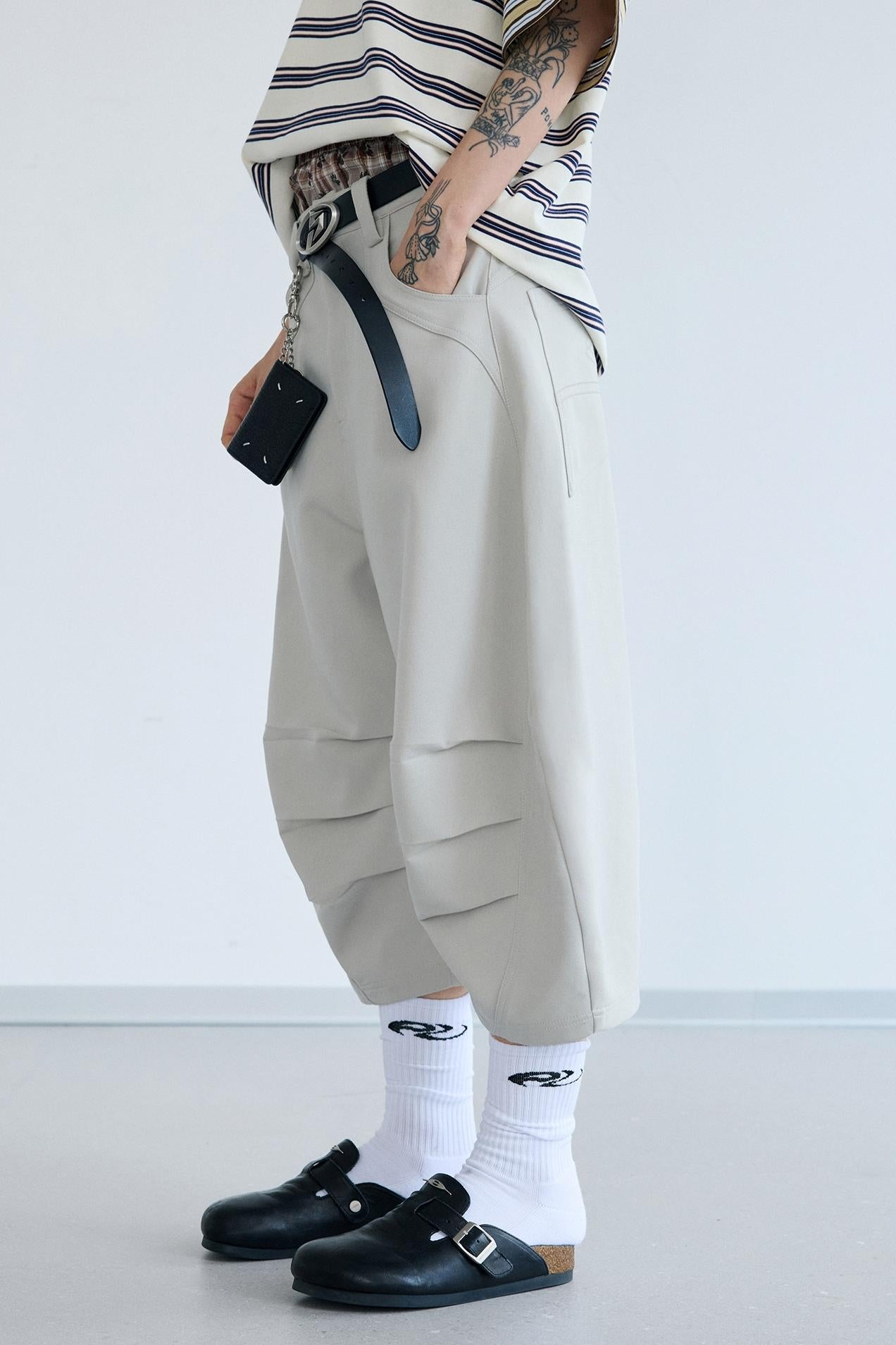 Deconstructed Pleat Pants