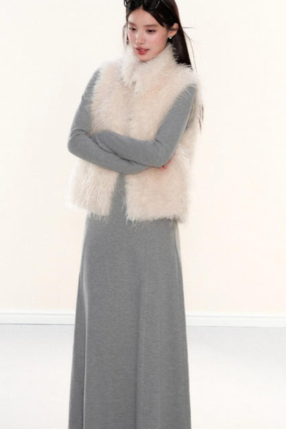 Stand-Up Collar Furry Vest