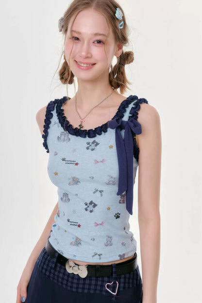 Cat Paradise Ruffled Camisole