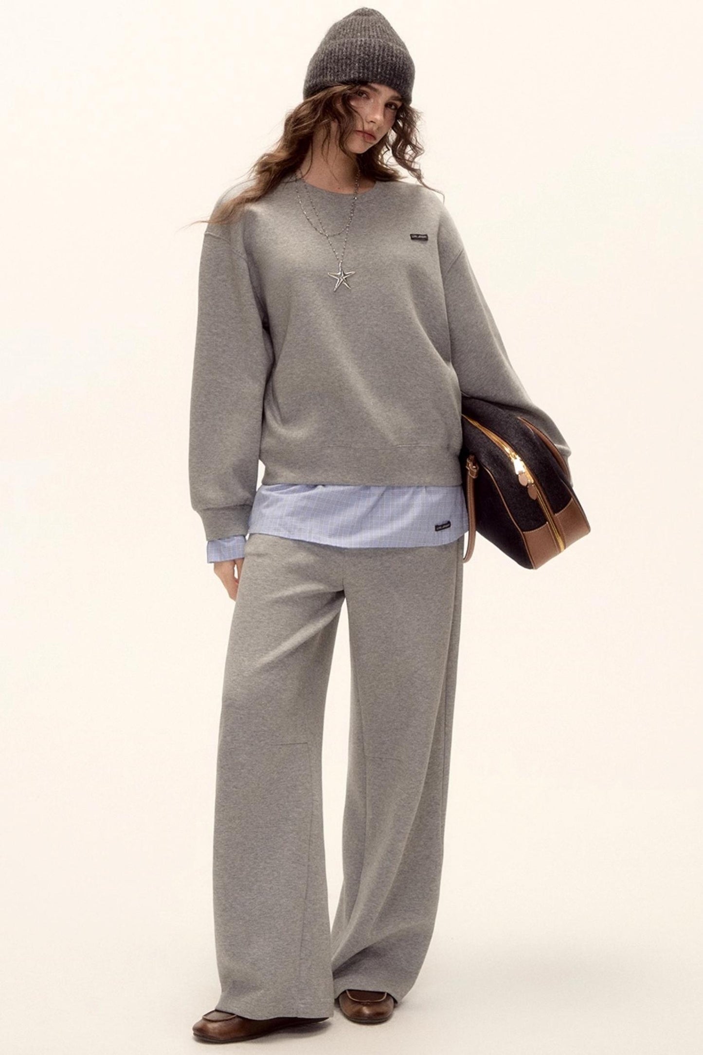 Plaid Patchwork Sweater Set-Up