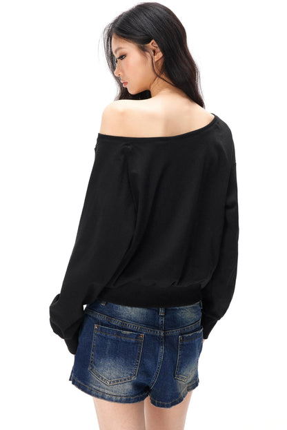 Asymmetrical Hollow Knit Sweater