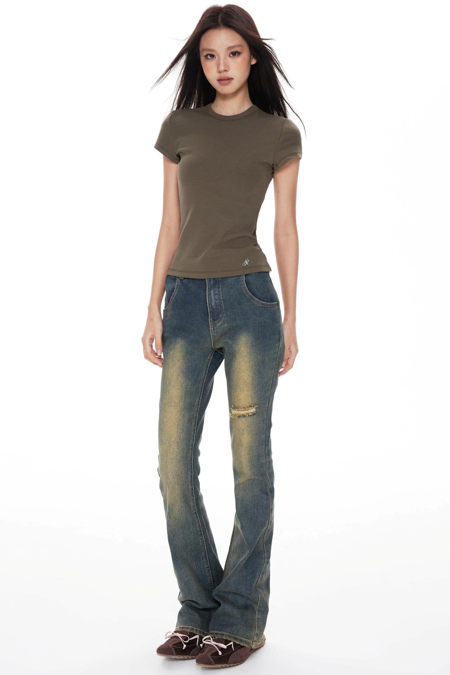 Micro-Flared Wide-Leg Jeans