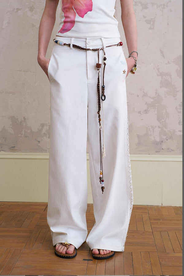 Summer Lace-Up Casual Pants