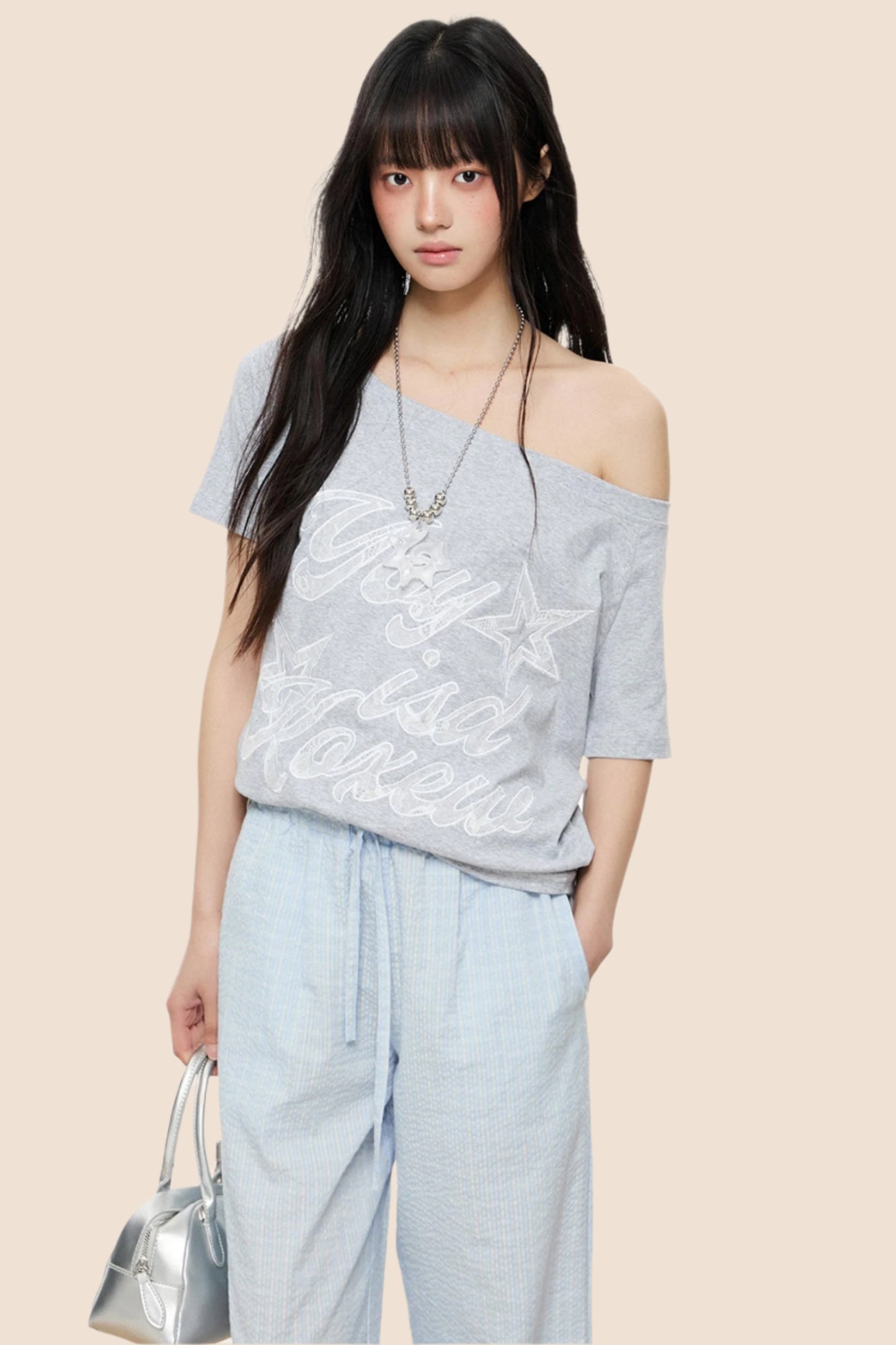 Trendy Slash Neck Tee