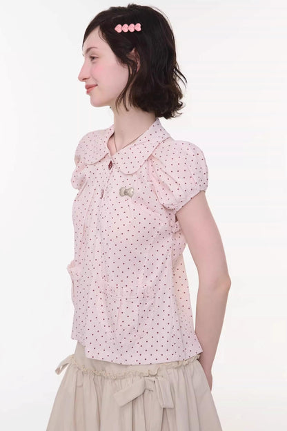 Sweet Starry Sky Polka Dot Blouse