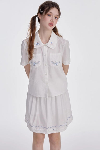 White Shirt Skirt Set-Up