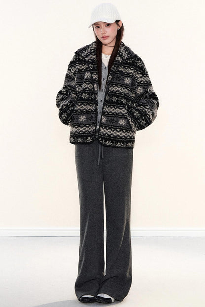 Fleece-Lined Glutinous Rice Pants