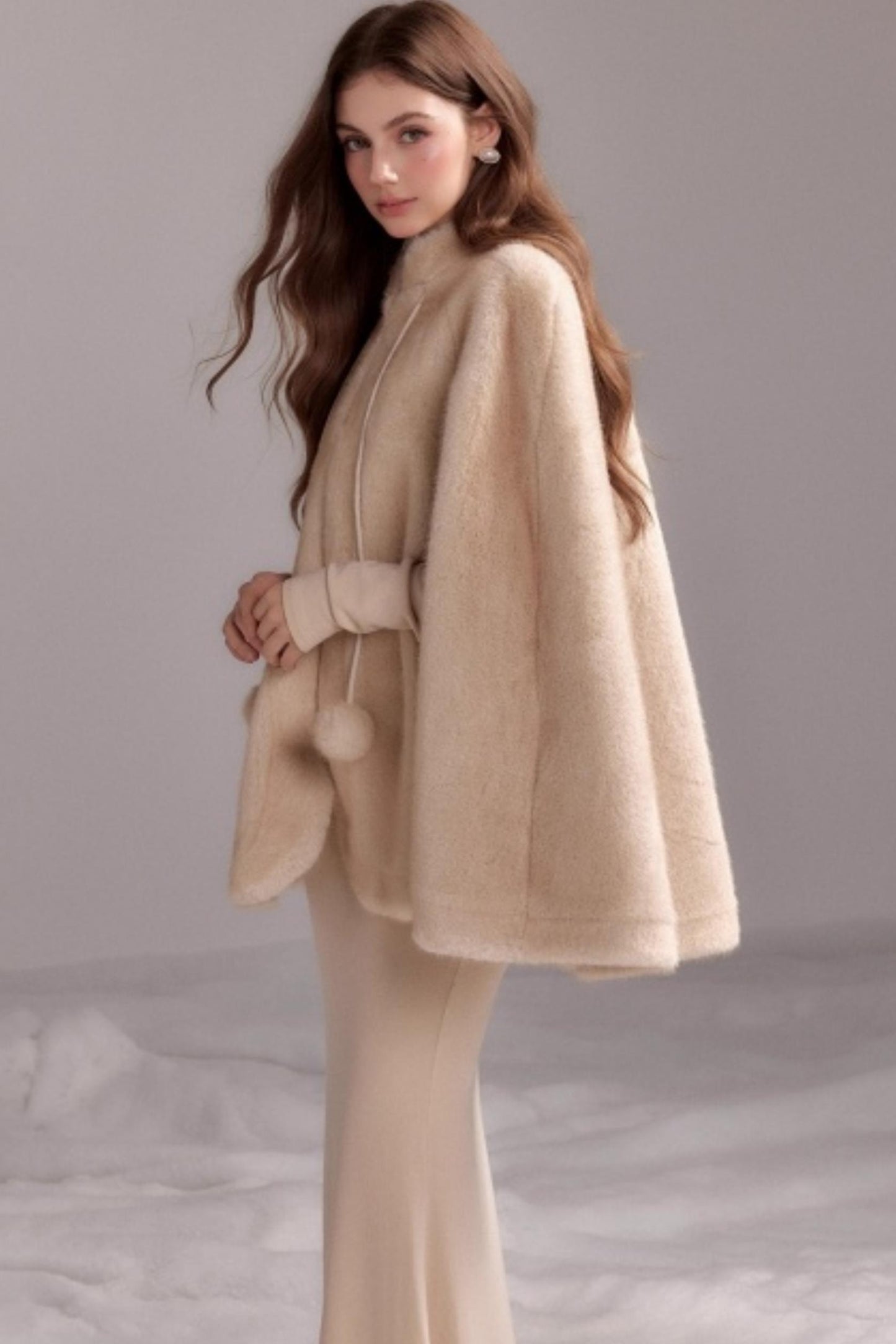 Chaqueta de pelo tipo chal de invierno Diosa de la Luna