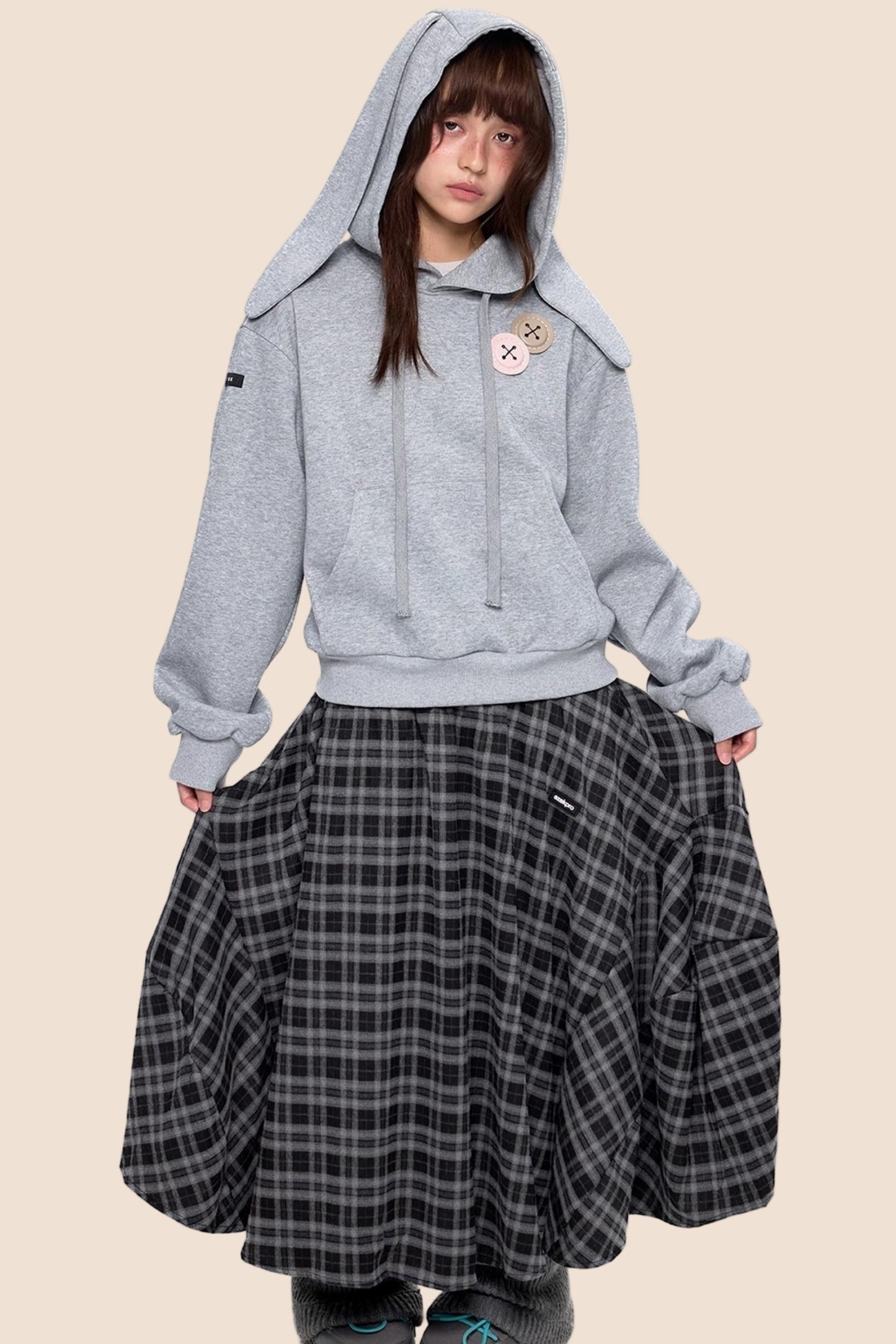 Retro Rabbit Drawstring Hoodie