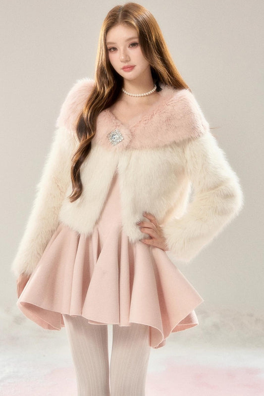 Romantic Sweetheart Woolen Dress Set-Up