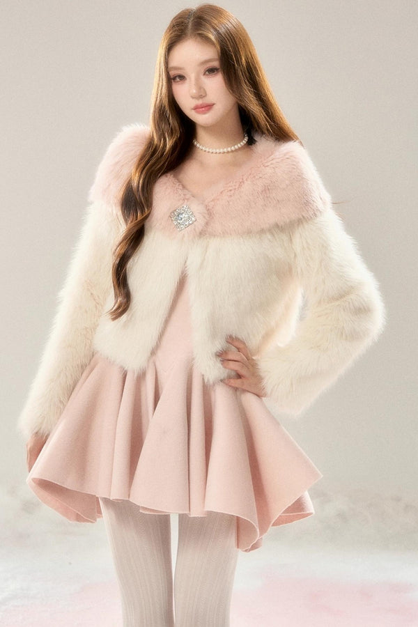 Romantic Sweetheart Woolen Dress Set-Up