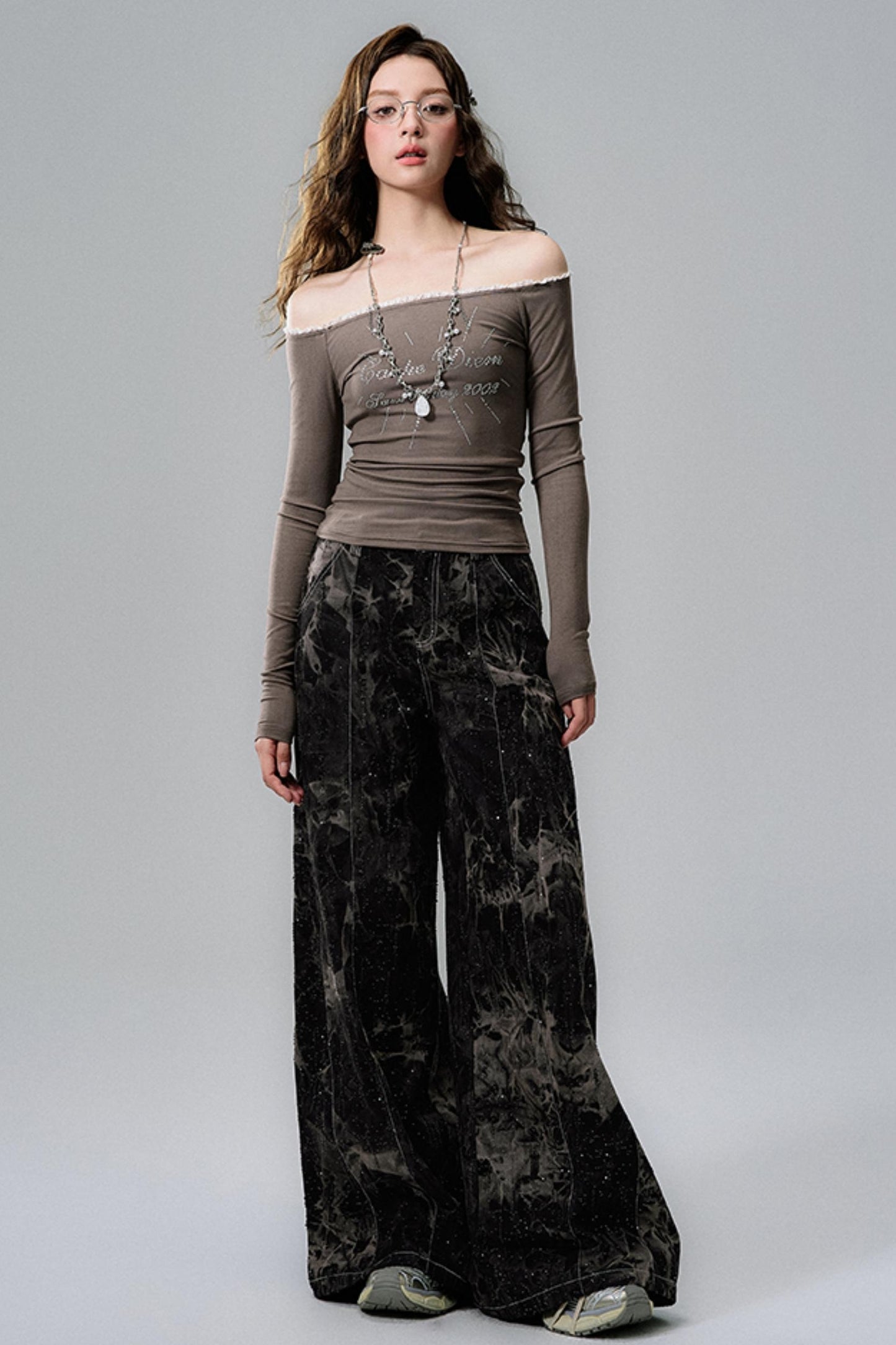 Dark Brown One-Shoulder Top