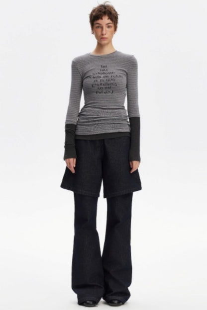 Layered Letter Print Top