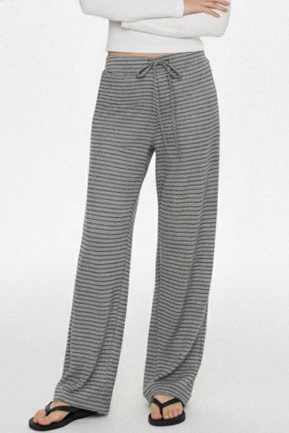 Gray Striped Knit Pants