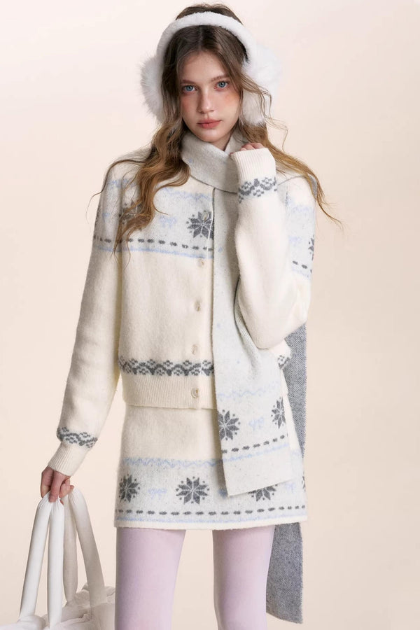 Wool Fair Isle Cardigan Set-Up